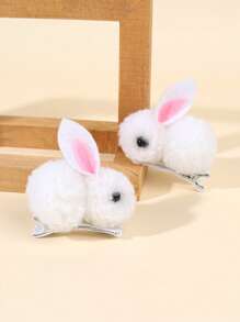 2 Stück braune Haarklammern in Hasenform, süße Plüsch-Hasen-Haarspangen, Geschenk für Mädchen Haarzubehör