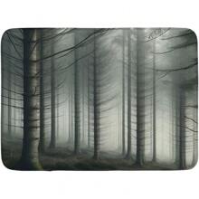 Floral Bath Mat For Bathroom, Pastel Cartoon Like Flowers Daisies Spring Time Season Artwork Print, Home Decor Mat With Non Slip Backing, Welcome Door Mat For Indoor Outdoor Home Bathroom Decor Bath Rug Floor Carpet Outdoor Rug Door Mat Fall Decor Bathroom Accessories Back To School - Dark Sepia and Taupe Grey - View 1