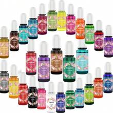 30 Colors Epoxy Resin Pigment Dye Liquid, Random Sticker Included (Color Difference Exists), Epoxy Resin Coloring Dye For Resin Jewelry Making - For Arts - Multicolor - View 3