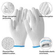 1 Par / 12 Pares de Luvas de Trabalho Feitas à Mão, Luvas de Proteção de Segurança para Pintor, Mecânico, Churrasqueira, Trabalho Industrial, Armazém, Jardinagem, Construção, Homens e Mulheres, Luvas de Corte e Reparo