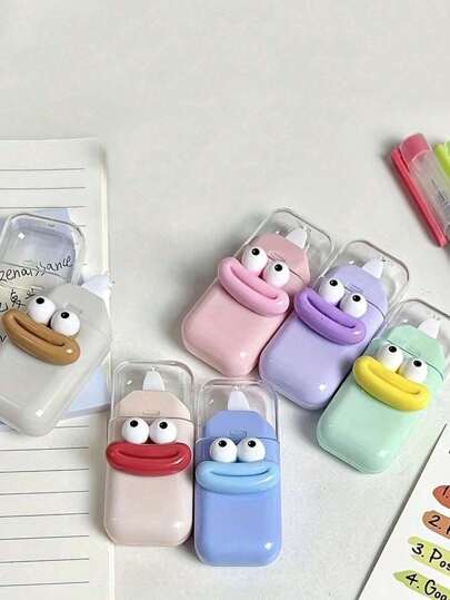 6pcs/Set, Or 1pc [Random Color] Monogrammed Correction Tape, Mixed Colors, Portable Proofreading Tape, Correction Tape, For Students, For Offices