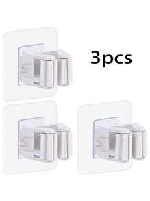 3 pezzi Supporto per scopa e mocio, montato a parete, morsetto per scopa autoadesivo, senza bisogno di forare, adatto per casa, giardino, garage e spazio di stoccaggio, per appendere scope e paletta - Multicolore - Visualizzare 11