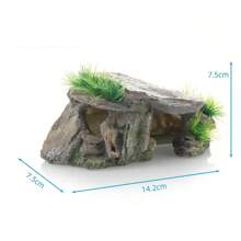 Escondite para reptiles, plataforma de escalada, escondite para tortugas, resina, decoración y paisaje para acuarios - Amarillo - Ver 7