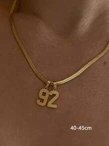 Custom Simple Numeral Necklace Stainless Steel Personalized Pendant Necklace, A Fashionable, Minimalist, Casual, Unique Gift For Girlfriend, Mom, Family, Friends, Daughter, Anniversary, Valentine's Day, Mother's Day, Birthday, Graduation, Daily Wear, Wedding, Prom