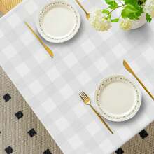 Tovaglia rettangolare pasquale, con stampe floreali, coniglietti e uova, in stile plaid buffalo, adatta per cene, feste, picnic, interno ed esterno, primavera