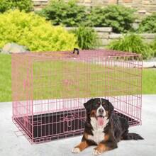 BestPet 24 Inch Dog Crates For Small Dogs Folding Metal Wire Crates Dog Kennels Outdoor And Indoor Pet Dog Cage Crate With Double-Door,Divider Panel, Removable Tray,Black