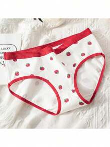 Conjunto braguita de algodón suave para niñas de 3 a 8 años Calzoncillos Infantiles Antibacterianos De Dibujos Animados Con Estampado De Fresas Rosas - Blanco - Ver 9