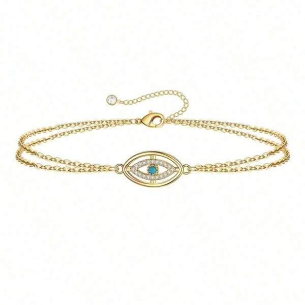 Bracelet For Women 14K Gold Plated Dainty Chain Simple Jewelry Cute Handmade Minimalist For Her