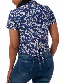Blusa tipo camisa floreada color azul TE AMOMO - Azul - Ver 6