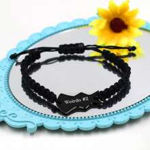 3 PCS Friendship Bracelets For 3 Best Friend Couples With Engraved Stainless Steel Adjustable Handmade Cord Relationship Bracelets For Daughters Family Besties Sisters Granddaughters