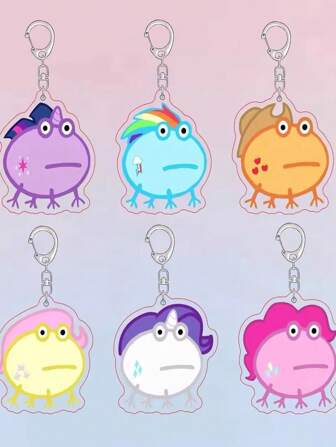 1pc Cute & Funny My Little Pony Acrylic Keychain, Featuring Characters Twilight Sparkle, Rainbow Dash, Pinkie Pie, Fluttershy, Suitable For Hanging On Keys, School Stationery, Bags, Decorations, Great Gift For Friends, Family, Coworkers, All Year Round Use