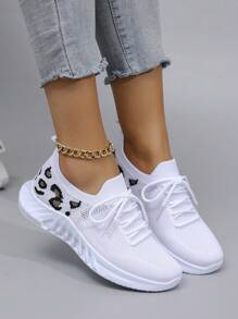 STEPREACH Women's Casual Sneakers, Breathable Mesh Fabric, Comfortable, Lightweight, Lace-Up, Solid Bright Color, Non-Slip, Wear-Resistant