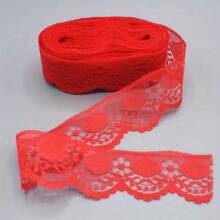 10 码/卷手工新娘扇形花边饰边、DIY 工艺品用品、礼盒装饰、花束包装 - 彩色 - 查看 10