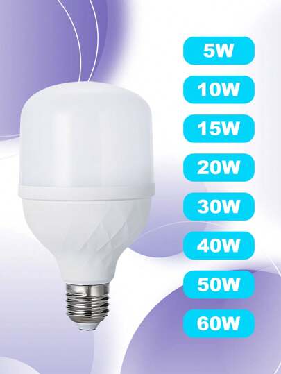 1/6/10 pieza FOCO LED Alta Potencia tipo,LUZ BLANCA 6500K, base E27, no regulable,lámpara de ahorro de energía para el hogar, bombilla LED superbrillante, ahorro de energía, protección ocular,ideal para exteriores o interiores.