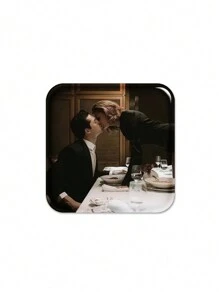 Customizable Square Image And Text Content Personalized Badge, Memorial Festival Party Wedding Brooch Pin, Upload Custom Content Lapel Pin