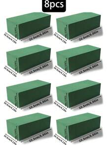 20pcs/10pcs/8pcs/1pc/2pcs/4pcs/6pcs 5.51in X 3.14in X 1.77in - Wet & Dry Flower Foam Bricks, Green Polystyrene Foam Blocks For Flower Arrangement, Plant Decor And Crafts, Suitable For Wedding Decor, Bridal Backdrop, Wedding Arch, Table Centerpieces, Bouquet Filler, Also Applicable For Christmas, Halloween, Thanksgiving, Back-To-School, Valentine's Day, Teacher's Day, Mother's Day