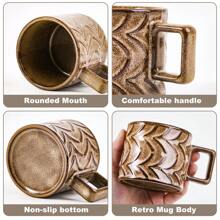 Taza de café 1 pieza, taza de café de 8 onzas con asa, taza para latte, taza para mujeres y hombres, excelente para té y chocolate caliente, apta para microondas, de estilo moderno y único para cualquier cocina