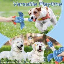 1pc New Pet Dog Toy, Dual-Tone Goose & Yellow Duck Plush Chew Toy With Sound