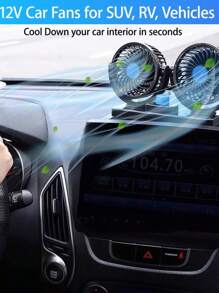 DeTODO Ventilador Doble Para Coche de 2 Velocidades. 360 ° - Negro - Ver 6
