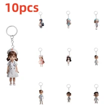 10pcs/1pc Minimalist Acrylic Medical Doctor Keychain, Gift For Healthcare Professionals, Includes Pendant Keyring For Women Car Accessories Bag Charm Backpack For School Cartoon