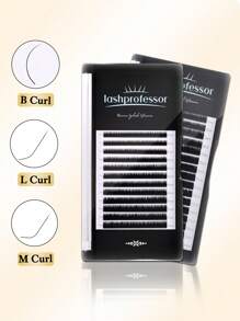 1 pièce Extensions de cils faux B Curl 12 rangées de Lashprofessor. Nouveaux cils volumineux à la mode en poils de vison. Forme de maquillage de cils personnels en gros