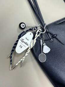 Blogueur avec le même porte-clés de voiture personnalisé, DIY créatif porte-clés, pendentif de billard, pendentif de badminton, pendentif de sac à alcôve, sac de lâchage tressé à la main pour couple