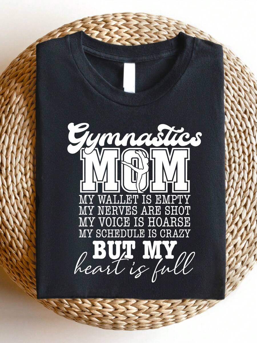 Gymnastics Mom Shirt, Gymnastics Mom Era Sweatshirt, Gymnastics Mom Life Hoodie, Gift For Gymnastics Mom, Wallet Is Empty T-Shirt, Heart Is Full Sweatshirts. SD-2178 - 黑色 - 查看 1
