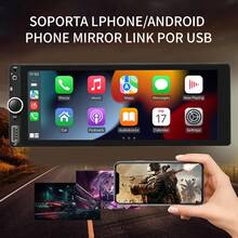FINYQBET 1 DIN Auto Estéreo Radio de Coche Compatible con Apple CarPlay Android Auto USB Tipo C, visualización táctil de 6.9 Pulgadas, Enlace de Espejo, cámara de Respaldo Bluetooth DSP - 1 - Ver 2