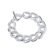 1 pieza Elegante brazalete de cadena de color plateado de 8 pulgadas con diseño exquisito de doble capa en estilo punk y efecto de escarcha, joyería de moda para mujer, ideal para bodas, cumpleaños y fiestas