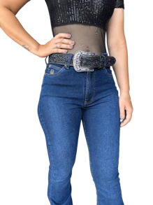 Women's Country Flare Jeans High Waist With Elastane - 藍色 - 查看 4