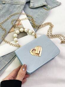 Fashion Pearl Hand-Held Mini Bag, Women's Versatile Shoulder Bag, Chain Crossbody, Red Envelope - Multicolor - View 11