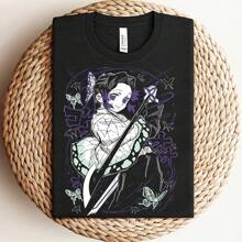 Shinobu , Poison Hashira , , Anime , Anime Graphic Tee, Uni , Gift Him, Gift Her, Otaku - Black - View 1