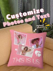 可定制的照片枕头拼贴画，给奶奶的个性化圣诞礼物，带有文字、徽标的定制抱枕，图片拼贴枕头