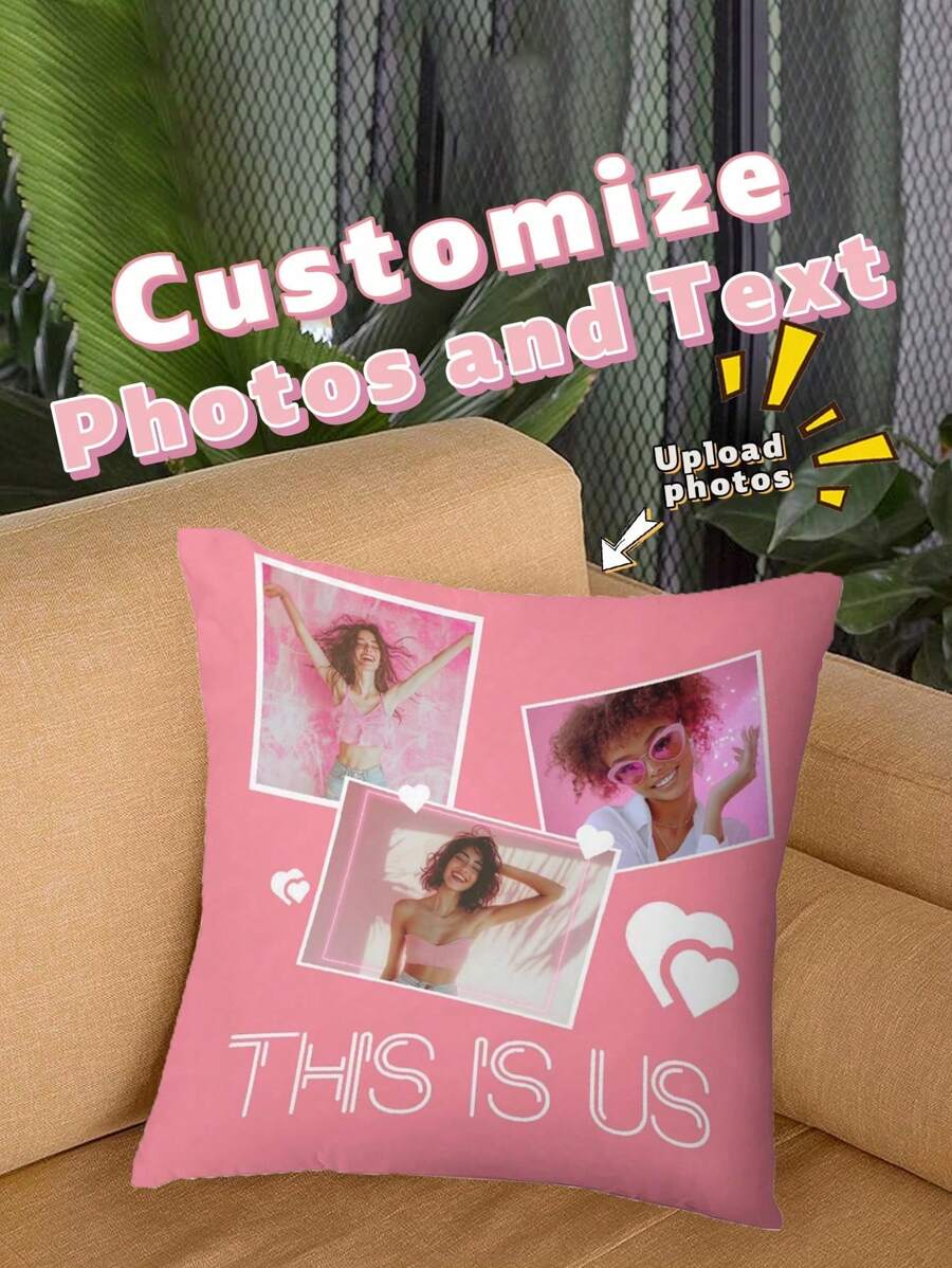 可定制的照片枕头拼贴画，给奶奶的个性化圣诞礼物，带有文字、徽标的定制抱枕，图片拼贴枕头