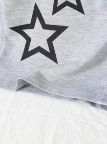 Tween Girls Star Print Casual Straight Leg Pants, Fashionable Versatile Design For Spring & Summer, 2025 New Arrival - Grey - View 7