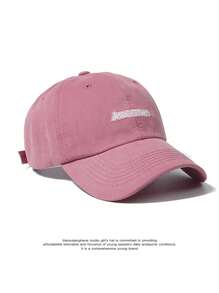 1pc Vintage Versatile English Embroidered Casual Baseball Cap, Unisex Summer High Street Fashion