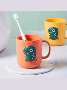 1 件可爱恐龙卡通牙刷架 - 创意浴室漱口杯和饮水杯，塑料家居浴室装饰夏季