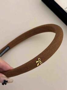 1 buc. Bentiță de păr retro minimalistă cu fluture, stil coreean, etichetă aurie, coroană de burete, de înaltă calitate, versatilă, nouă, la începutul toamnei, elegantă, nețesută, pe tot parcursul anului, bentiță de păr, bentițe de păr cu cerc