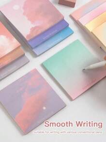 200/50 Gradient Sticky Notes, Minimalist Cloud Design, Sticky, Suitable For Messages, Memo Notes, Note Pads, Cute And High-Quality Student Style, Casual Style For Back To School