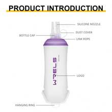 WRELS 1pc Lightweight Foldable Sports Water Bottle With Hanging Ring, Outdoor Cycling Running Hiking Fitness Sports Bottle