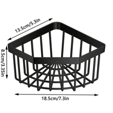 Sink Organizer, Soap, Drain Plug, Sponge Rack, Multifunctional Rust Proof Storage Basket, Kitchen And Bathroom Wall Mounted Shelves, Black/Gray - Multicolor - View 2
