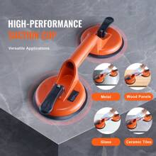Glass Suction Cup, 4.7/8/10" 330/615/990 Lbs Load Capacity, Vacuum Suction Cup With ABS Or Aluminum Handle, Heavy Duty Industrial Suction Cup Lifter Tool For Glass, Granite, Tile, Metal, Wood Panel Lifting - 4.7", Aluminum Handle, 2 Pack - View 2