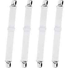 4pcs Adjustable Bed Sheet Straps, Bed Sheet Fasteners, Heavy Duty Bed Sheet Clips, Suitable For Mattress, Fitted Sheet, Flat Sheet, Black - Multicolor - View 2
