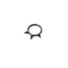 1PC Punk Septum Nose Ring Hoop G23 Titanium Hypoallergenic Hinged Lip Ring 16G 18K Gold Plated Spiked Nose/Lip Puncture, Cartilage Earring,Hoop Nostril Piercing Jewelry For Unisex ,Black Helix Tragus Ear Lobe 8mm 10mm Women And Men Body Pierecing Jewelry