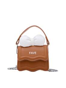 1pc Mini Girl Messenger Bag, Bow Bag, Bag Net Celebrity New Messenger Bag Cute Bow Shoulder Bag Versatile Princess Coin Purse, Childlike Cute, Daily Matching, Suitable For Shopping, Travel Daily Use.