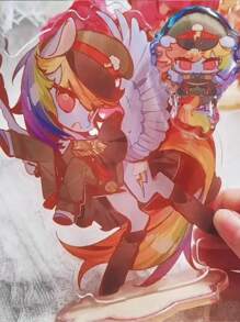 1pc  Acrylic Standing Plaque Decoration, Twilight Sparkle, Rainbow Dash, Pinkie Pie, Elegant And Adorable Anime Pony Desk Ornament, Great For Collection Or Gift