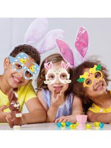 6pcs Easter Rabbit Paper 3D Glasses, Party Decorative Rabbit, Chicken, Carrot, Egg, Paper 3D Glasses Photography Props - Multicolor - View 4