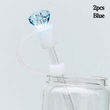 1pc/2pcs/6pcs Rhinestone Straw Cap, Suitabl E For Cups 30oz And 40oz, Dustproof Silicone Straw Caps, Reusable Straw Cover For 10mm (0.4in) Straws, Cup Accessories