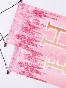 1Pc Happy Birthday Flag Banner Couplet, Gatepost Couplet, Rose Gold Broken Diamond Shining Theme Birthday Party Arrangement Decoration Bunting, Indoor Yard Hanging Birthday Flag, Party Shooting Props Decoration, Birthday Party Flag Decor, Polyester Door Hanging