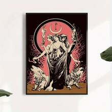 Moon Goddess Hecate And Wolf Spirit - Wooden Frame Canvas Painting 1 Piece (3) Thickness 2.25cm / 0.9inch , Home Gift Decoration, Room Decoration Aesthetics, Wall Decoration Art, Perfect Gift, Autumn Winter Wall Decoration, Living Room Decoration, Bedroom Decoration, Kitchen Decoration, Entrance Decoration, Bathroom Decoration, Direct Wall Painting, High-Quality Wall Painting Poster - Multicolor - View 5